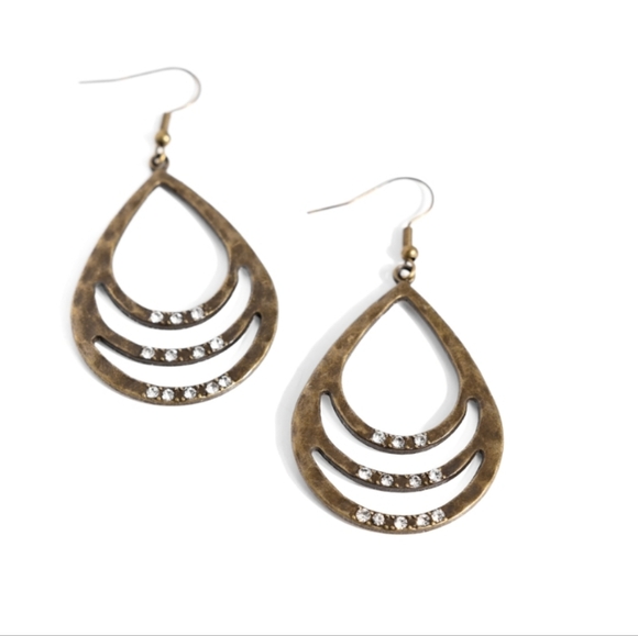 Sojourn Shimmer Brass Earrings SALE NWT. Fishhook - Picture 1 of 3